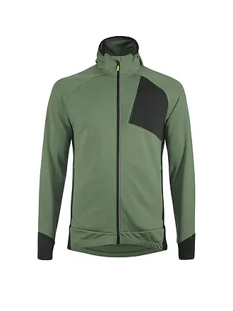 LÖFFLER | Veste polaire de ski de fond pour hommes Tech-Merino à capuche | 